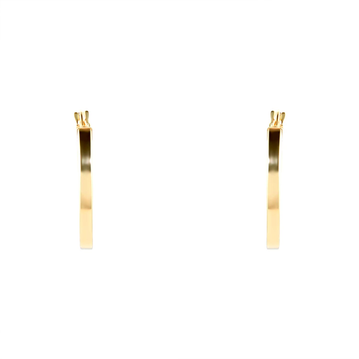 9ct Yellow Gold 18mm Medium Hoop Earrings - imagine 4