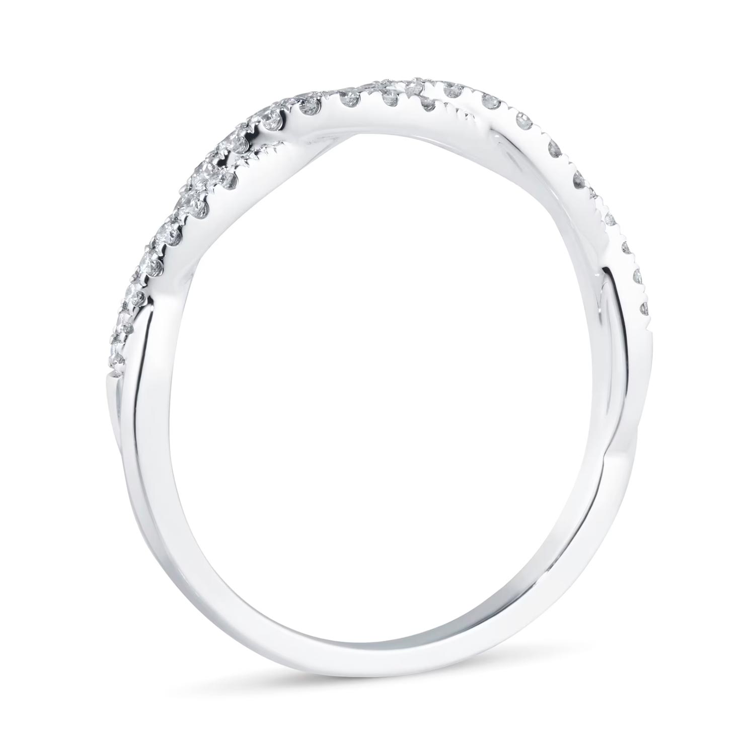 18ct White Gold 0.20ct Diamond Twist Eternity Ring - imagine 3
