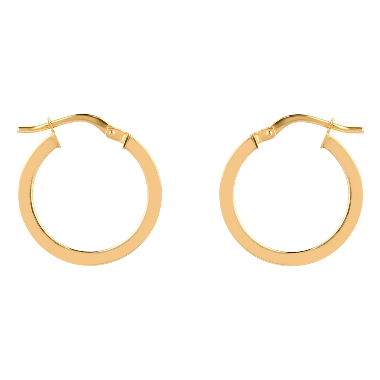 9ct Yellow Gold 18mm Medium Hoop Earrings - imagine 3